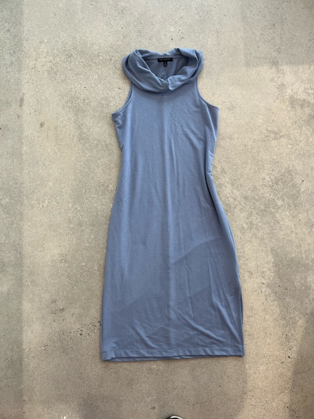 Banana Republic Blue Grey Cowl Neck Midi Dress | Size S | Elegant Minimal - Picture 5 of 7